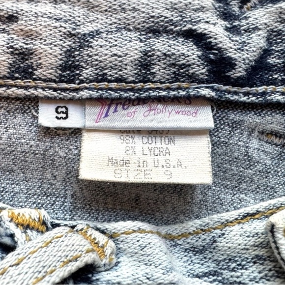 VINTAGE Frederick’s of Hollywood Lace-Up Acid Wash Jeans - Junior Size S - Picture 7 of 9